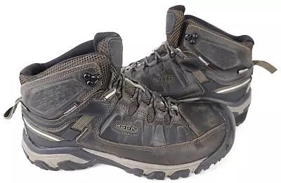 KEEN Mens Black Olive Waterproof Hiking Boots Size 11.5 • $59.95
