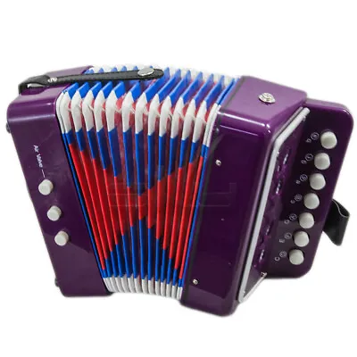 *GREAT GIFT* NEW Top Quality Purple Accordion Kid Musical Toy W 7 Buttons 2 Bass • $24.99