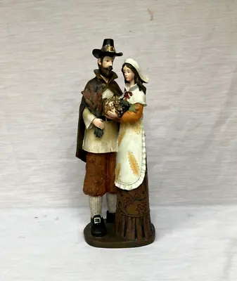 Vintage Collectible Pilgrim Man And Woman 15  Figurine Thanksgiving Decor- Nice! • $17.99