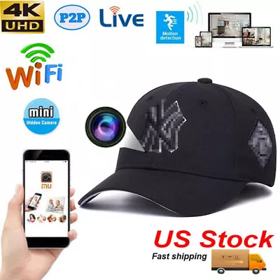 Baseball Cap Design 1080P FULL HD Wireless Live Streaming Hat Wifi IP Camera DVR • $92.99