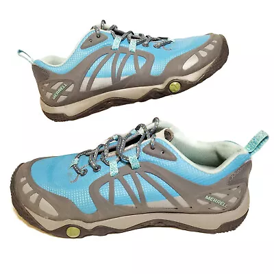 Merrell Proterra Vim Sport Trail Running Shoes Womens 8 Blue Grey Hiking J57258 • $23.99