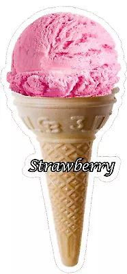 Ice Cream Van Single Scooped Cones  Advertising Window Stickers • £3.50