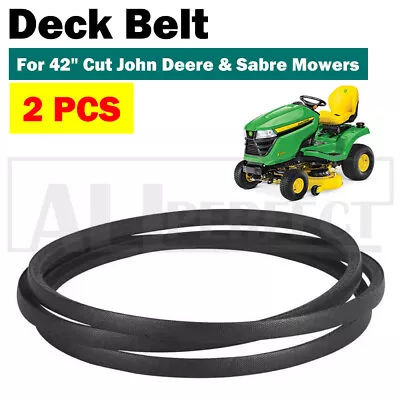 2PCS Deck Belt For 42  Cut John Deere & Sabre  Ride On Mowers GX20072 GY20570 • $30.99