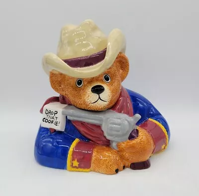 Rare Vintage Sheriff Cowboy Teadybear  Drop That Cookie  Cookie Jar By Tone 1998 • $99.99