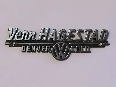 Vintage Vern Hagestad Volkswagen Denver Colorado Metal Dealer Badge Emblem VW • $79.95