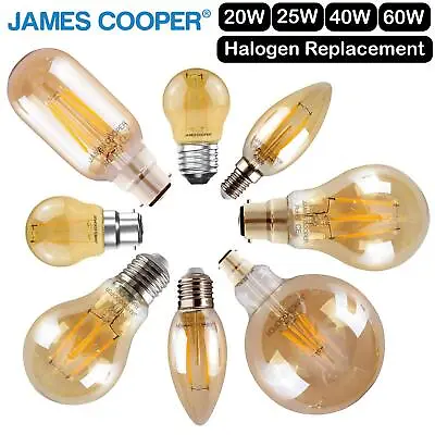 Vintage Filament LED Edison Bulbs Decorative Industrial Amber Lights B22 E27 E14 • £5.99
