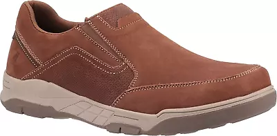 Mens Hush Puppies Fletcher Casual Slip On Smart Leather Shoes Sizes 7 To 12 • £39.99