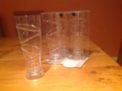 4 Tumblersodabeer Glasses Acrylic Swirl Pattern  Suitable For In/outdoor Use • £5.99