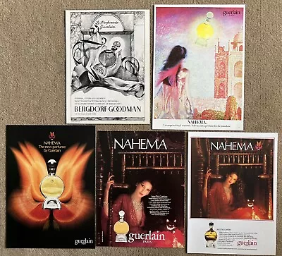 5x Guerlain Nahema Perfume Ads Vintage 1980s Magazine Clippings • $28.96