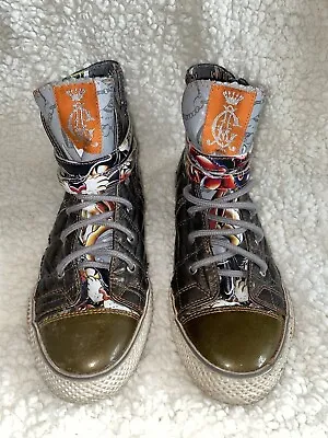 Ed Hardy Christian Audigier Strapdown Leather Sneakers Shoes Sneaker Size  7 • $24.99