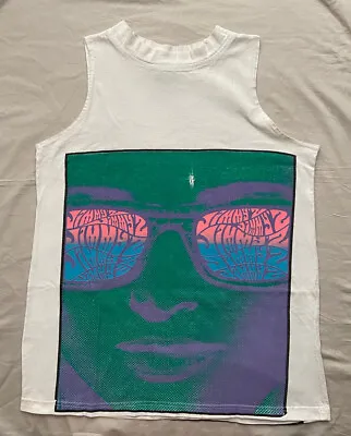 Vintage Jimmy Z Sleeveless TShirt—Victor Moscoso-Esque Neon Rose Graphics—L/XL • $250