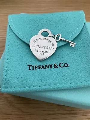 £140 • Buy Tiffany & Co Heart And Key Sterling Silver Pendant With Box