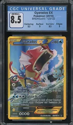 $1.50 • Buy Pokemon Gyarados EX Breakpoint Secret Rare Full Art #123 CGC 8.5 -023D1
