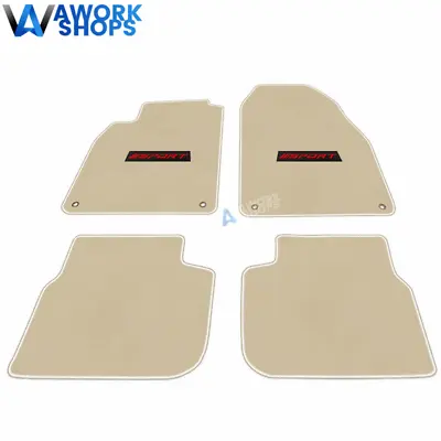 For 03-11 Saab 9-3 Beige Nylon Floor Mats Front Rear Carpets W/ Red Sport • $58.99