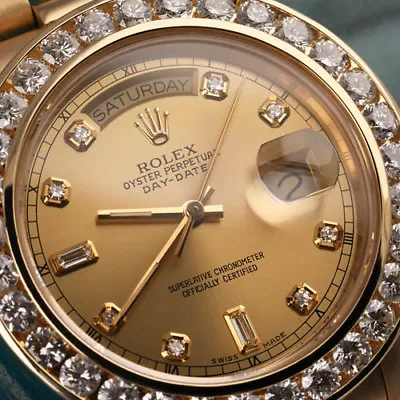 Rolex Presidential Day-Date 36mm Champagne 8+2 Dial 18k Gold Diamond Watch • $24500