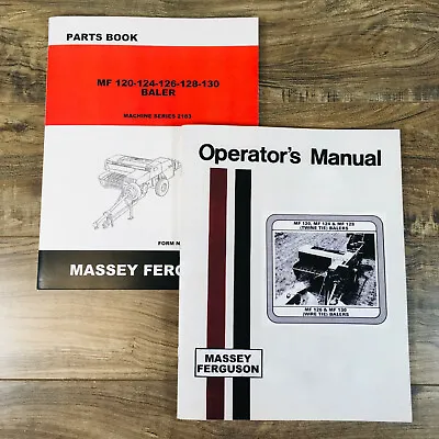 Massey Ferguson Mf 120 124 128 Twine Tie Balers Parts And Operators Manual Set • $28.97