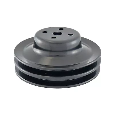 Water Pump Pulley  2 Groove Black Steel Ford 260 289 302 351W 1965-1969 V8 • $41.99