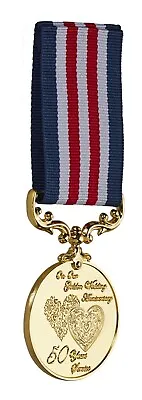 50th Golden Wedding Anniversary Long/Distinguished SERVICE MEDAL. Gift/Present • £9.99