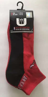 Chicago Bulls Nba Basketball Official 3 Pair No Show Socks           A100 • $14.99