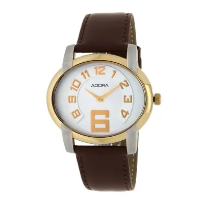 ADORA Watch ZZ0932 Ladies Wrist Watch Leather Band Braun Bicolour With Numbers • $70.94