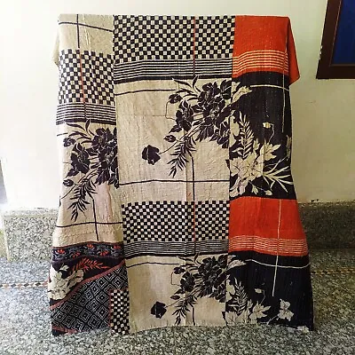 £22.79 • Buy Indian Handmade Kantha Vintage Quilt Twin Gudari Throw Cotton Bedspread Blanket