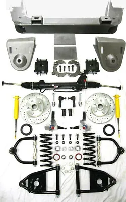 1936 48 Chevy Car Mustang II Power Front End Suspension Kit Stock Slotted Rotors • $1395