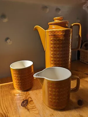 Vintage Hornsea Pottery Saffron Coffee Pot Set Milk Sugar 1970s British Retro  • £32.99