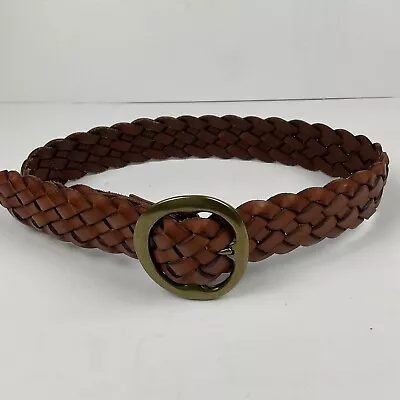 B-Low The Belt Cognac Brown Leather Women's Woven Adjustable Belt Size XS • $26.99