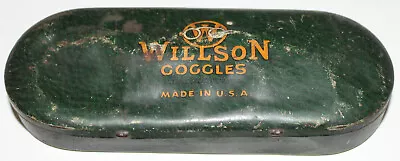 Vintage WILLSON GOGGLES GREEN METAL CASE (Case Only) G2 • $19.99