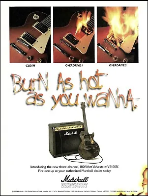 Marshall 100 Watt Valve State VS100R Guitar Amp Ad 1996 Advertisement 8x11 Print • $4