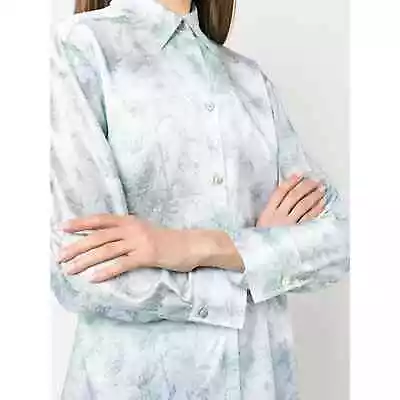 Vince Dahlia Floral-print Silk Shirt Size M (b7) CP • $95