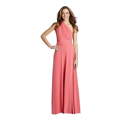 Von Vonni Infinity Gown Dress Multi-Way Wrap Convertible Dress Coral Size 2-10 • $34.90