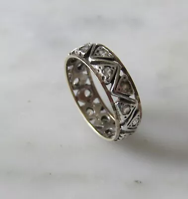 Ring  Sterling Silver 925  9CT & Spinel - 1950s  Size P -  (107235Q2V) • £47