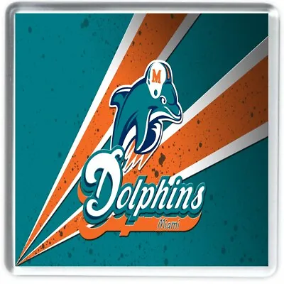 MIAMI DOLPHINS Reproduction DRINKS Acrylic Coaster • £4.15