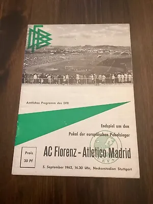 1962 Ecwc Final A Madrid V Fiorentina - Rare Replay Programme Exc Condition • £239.99