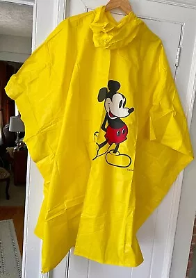 Vintage Disney Mickey Mouse Rain Poncho Adult Waterproof Vinyl • $12