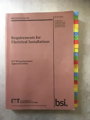 Page Marker Tabs For BS 7671 18th Edition Wiring Regulations AND On-Site Guide  • £7