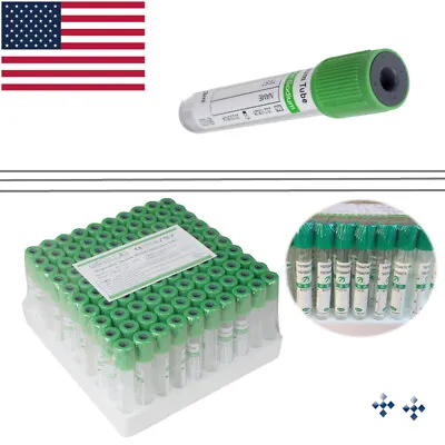 $24.99 • Buy Plastic Vacuum Blood Collection Tubes Heparin Sodium Tubes 100 PCS 3ML