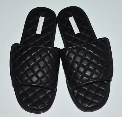 H&M Leather Look Quilted Women's Slippers Sandals Black SIZE EUR 41 Free Postage • $19.99