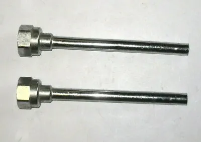 2  Vintage Faucet Supply Tube Pipe 1/2  Ip - 3/8  Tube X 5   Chrome Plated Brass • $5.50