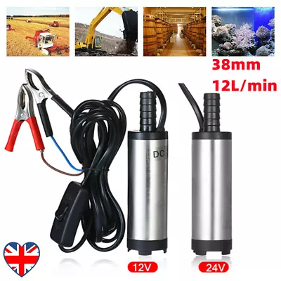 12V/24V Electric Submersible Pump Water Pump For Water/Diesel Oil Transfer 38mm • £13.89