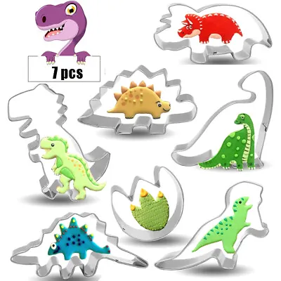£7.60 • Buy 7pcs Stainless Dinosaur Cookies Vegetable Fruit Cutter Cake Biscuit Pastry Mold