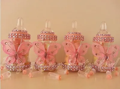 12 Pink Butterfly Bottles / Baby Shower Decoration /Favors Prizes Girl Recuerdos • $19.99