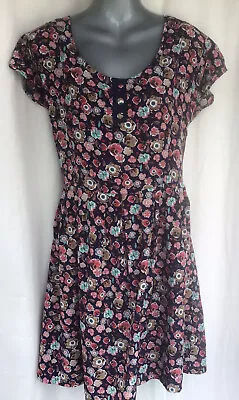 MAX C London Multicoloured Navy Floral Dress - UK 12 - Preowned • £5