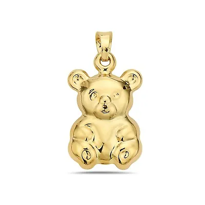 Real 14K Yellow Gold Bear Charm Pendant • $122.99