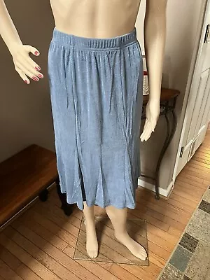 Vikki Vi Women's Blue Skirt Elastic Stretch Waistband Slinky Plus Size 0X 12 14 • $13