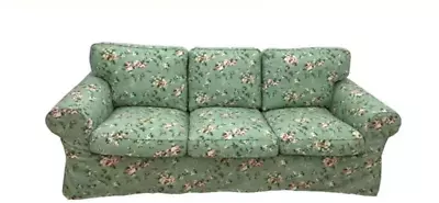  IKEA Ektorp 3-Seater Sofa Cover Set Green Floral Colour Custom Made • £199