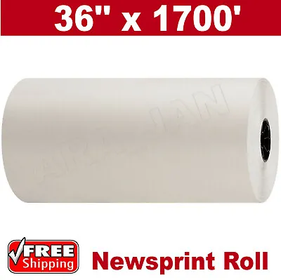 $79.95 • Buy 36  X 1700` 30# Newsprint Shipping Wrapping Stuffing Packaging Paper Roll NEW