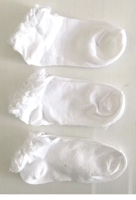 £2.99 • Buy Girls School Socks 3 - 12  Pairs Multi Pack Lace Top Frilly  Ankle Trainer Socks