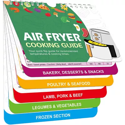 Air Fryer Cheat Sheet Magnets Cooking Guide Booklet - Air Fryer Magnetic Cheat • $9.99